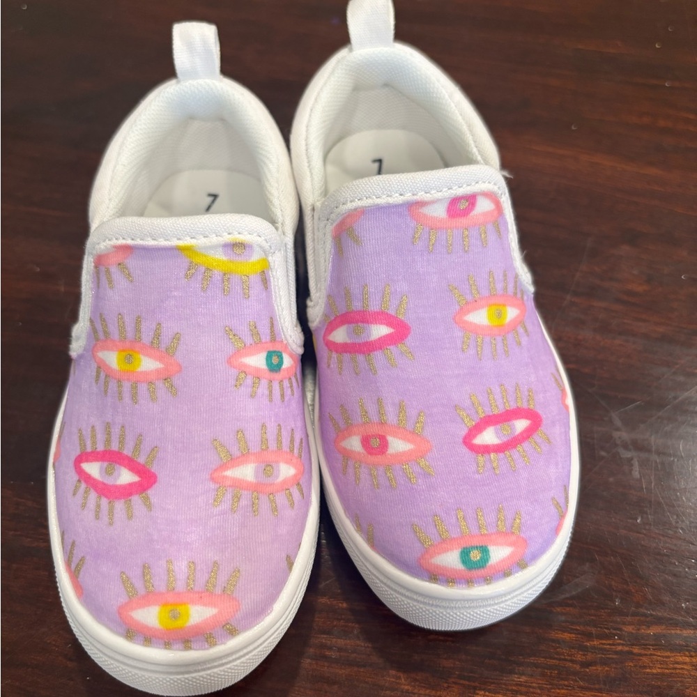 Custom Handmade Kids Slip-On Shoes with Posh Peanut Fabric- size 7c